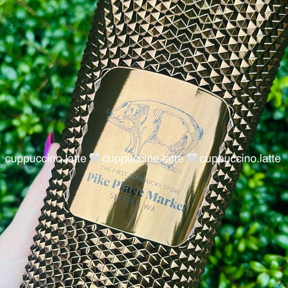 🤎NEW✨Starbucks Pike Place Market Bronze Mirror ‘Rachel’ Metallic Studded in Box - Picture 9 of 15